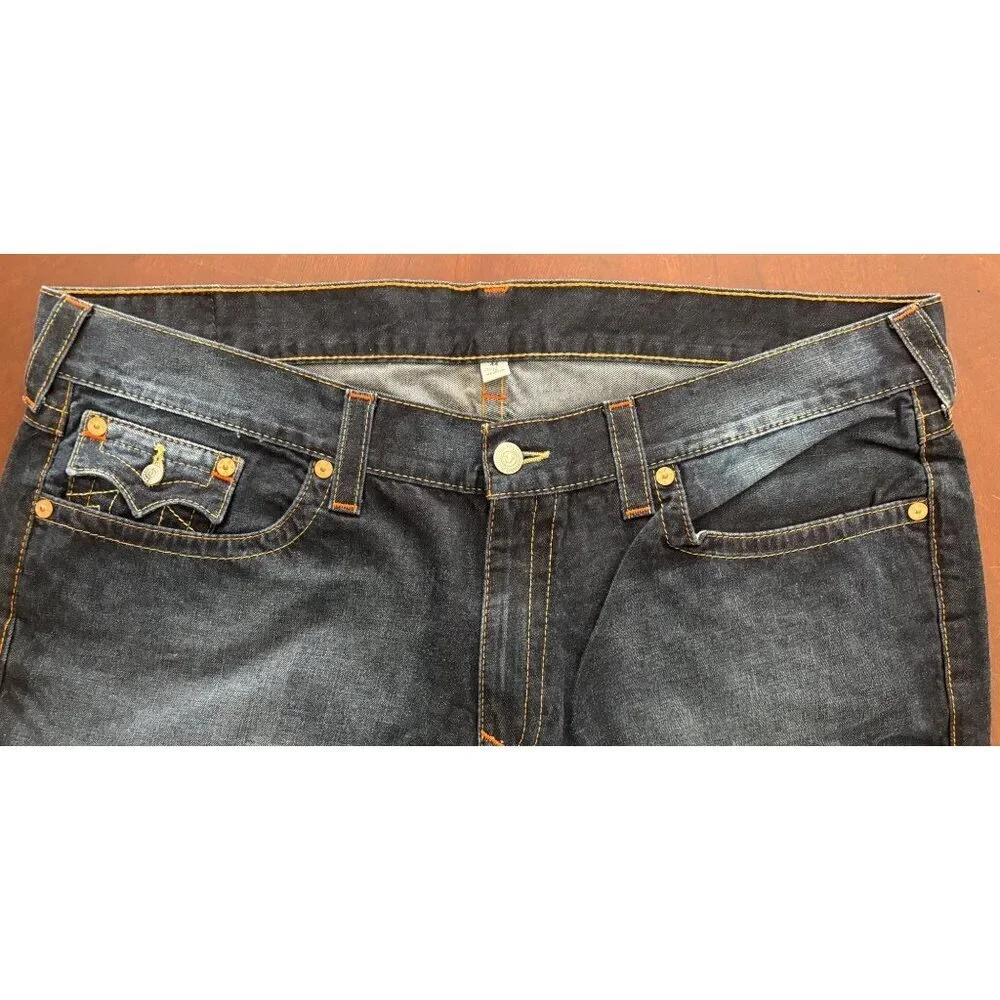 True Religion Men’s Dark Wash Skinny Jeans with Flap Pockets Size 44 x 33